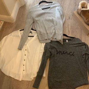 Set of 3 sweaters from urban, dillards, nordy